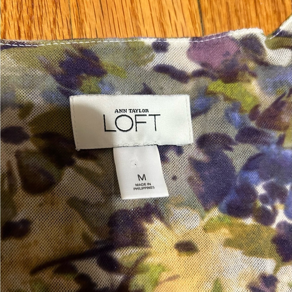 Ann Taylor LOFT Empire Floral Y2K Blouse Top Size M - Picture 4 of 9